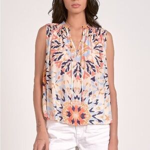 Elan Multicolor Floral Sleeveless Blouse- Size Medium- NWT